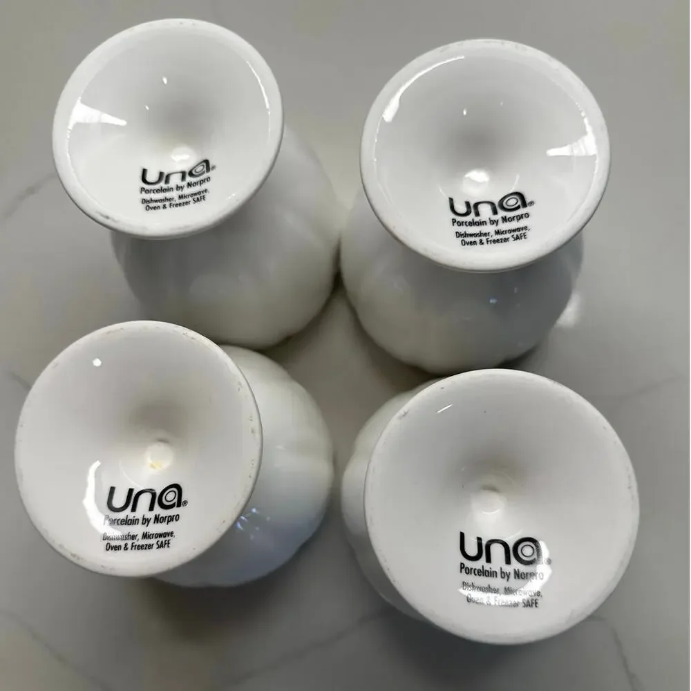 Vintage Set of 4 Porcelain Ice Cream Cups Una Porcelain by Norpro Tulip Dessert